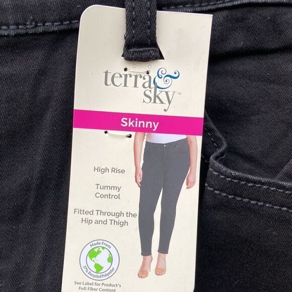 Women's High Rise Skinny Jeans Pants With Tummy Control 2-Pack Size 18W Petite - Picture 2 of 13